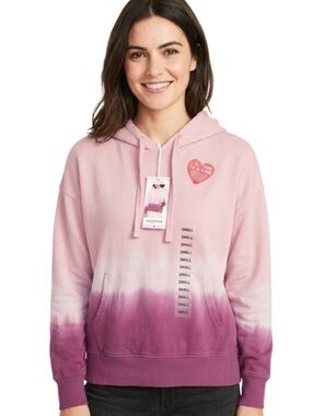NWT WILDFOX $126 Tie Dye Boho Hoodie Pink Purple Kangaroo Pocket Autumn Fall